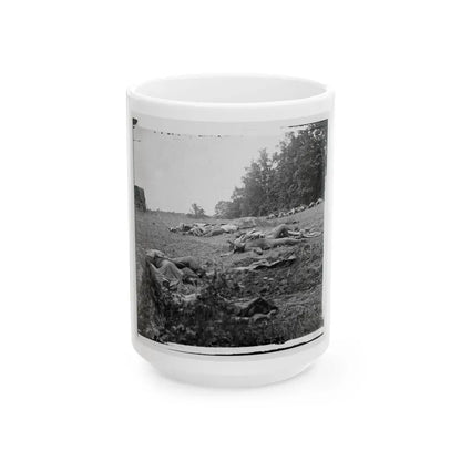 Gettysburg, Pa. Confederate Dead Gathered For Burial At The Edge Of The Rose Woods, July 5, 1863 (U.S. Civil War) White Coffee Mug 15oz - Go Mug Yourself