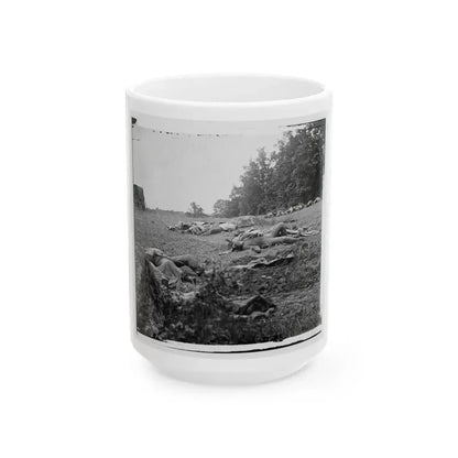 Gettysburg, Pa. Confederate Dead Gathered For Burial At The Edge Of The Rose Woods, July 5, 1863 (U.S. Civil War) White Coffee Mug 15oz - Go Mug Yourself