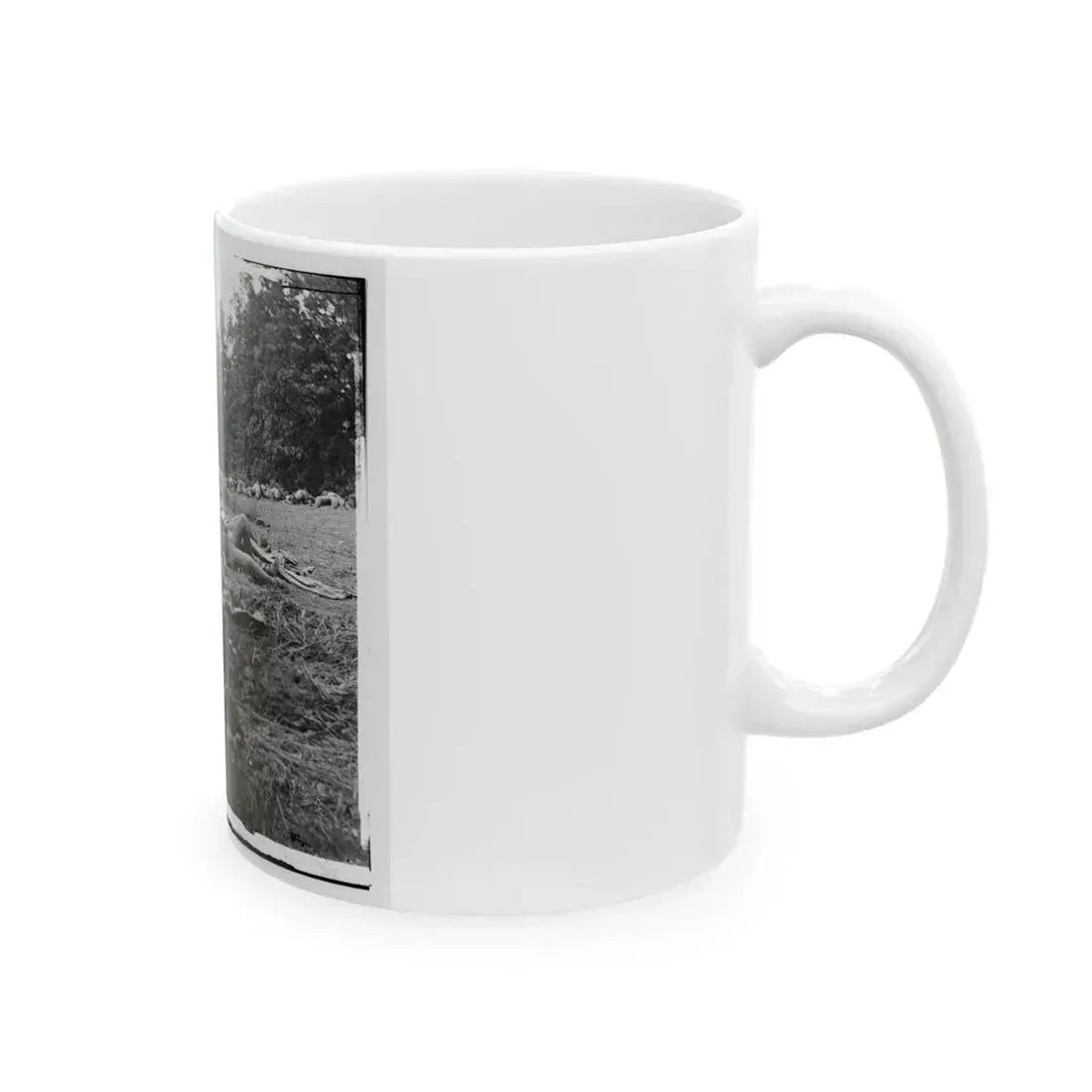Gettysburg, Pa. Confederate Dead Gathered For Burial At The Edge Of The Rose Woods, July 5, 1863 (U.S. Civil War) White Coffee Mug - Go Mug Yourself