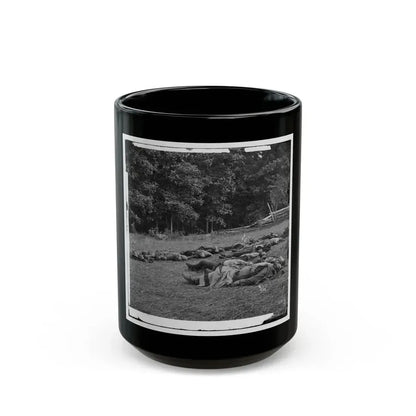 Gettysburg, Pa. Confederate Dead Gathered For Burial At The Southwestern Edge Of The Rose Woods, July 5, 1863 (U.S. Civil War) Black Coffee Mug 15oz - Go Mug Yourself