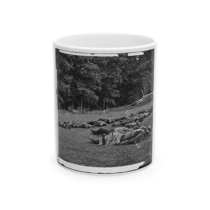 Gettysburg, Pa. Confederate Dead Gathered For Burial At The Southwestern Edge Of The Rose Woods, July 5, 1863 (U.S. Civil War) White Coffee Mug 11oz - Go Mug Yourself