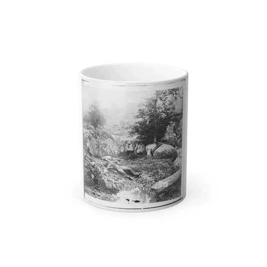 Gettysburg, Pa. Dead Confederate Soldiers in the  Slaughter Pen  at the Foot of Little Round Top (U.S. Civil War) Color Changing Coffee Mug 11oz Default Title 11oz - Go Mug Yourself