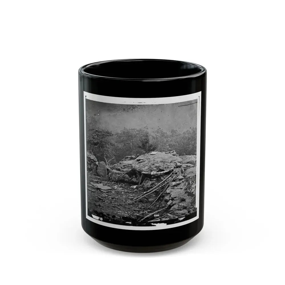 Gettysburg, Pa. Interior View Of Breastworks On Extreme Left Of The Federal Line (U.S. Civil War) Black Coffee Mug 15oz - Go Mug Yourself
