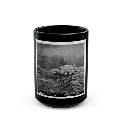 Gettysburg, Pa. Interior View Of Breastworks On Extreme Left Of The Federal Line (U.S. Civil War) Black Coffee Mug 15oz - Go Mug Yourself