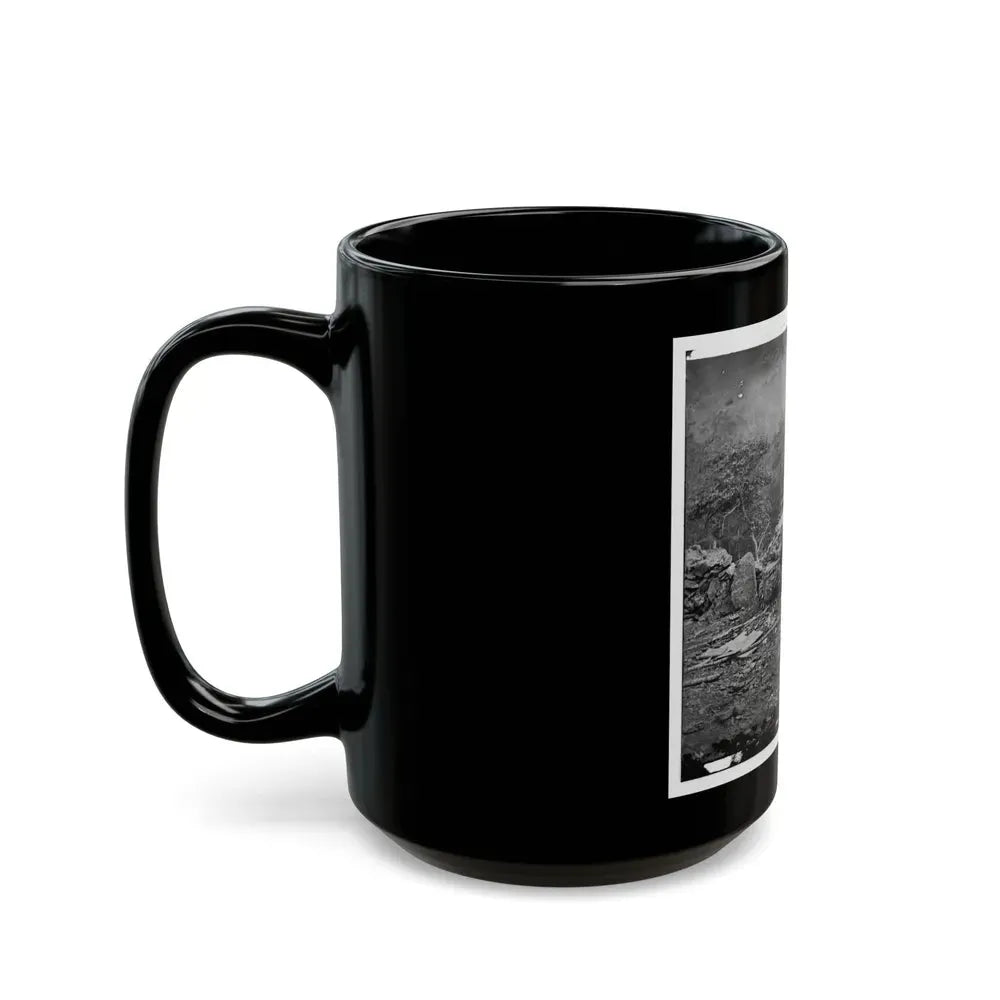 Gettysburg, Pa. Interior View Of Breastworks On Extreme Left Of The Federal Line (U.S. Civil War) Black Coffee Mug - Go Mug Yourself
