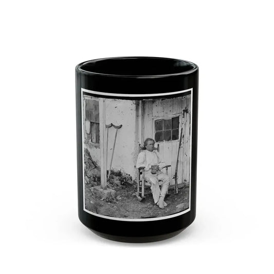 Gettysburg, Pa. John L. Burns, The  Old Hero Of Gettysburg,  With Gun And Crutches (U.S. Civil War) Black Coffee Mug 15oz - Go Mug Yourself