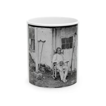 Gettysburg, Pa. John L. Burns, The  Old Hero Of Gettysburg,  With Gun And Crutches (U.S. Civil War) White Coffee Mug 11oz - Go Mug Yourself