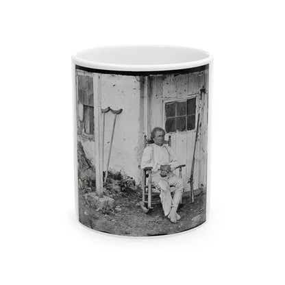 Gettysburg, Pa. John L. Burns, The  Old Hero Of Gettysburg,  With Gun And Crutches (U.S. Civil War) White Coffee Mug 11oz - Go Mug Yourself