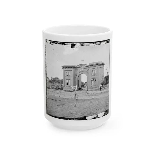 Gettysburg, Pa. The Cemetery Gatehouse (U.S. Civil War) White Coffee Mug 15oz - Go Mug Yourself
