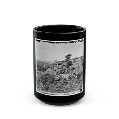 Gettysburg, Pa. Breastworks On Left Wing Of The Federal Line (U.S. Civil War) Black Coffee Mug-15oz-Go Mug Yourself