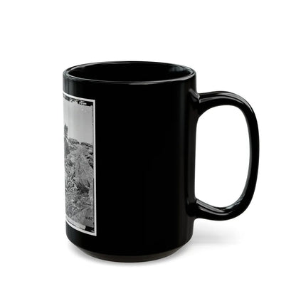 Gettysburg, Pa. Breastworks On Left Wing Of The Federal Line (U.S. Civil War) Black Coffee Mug-Go Mug Yourself