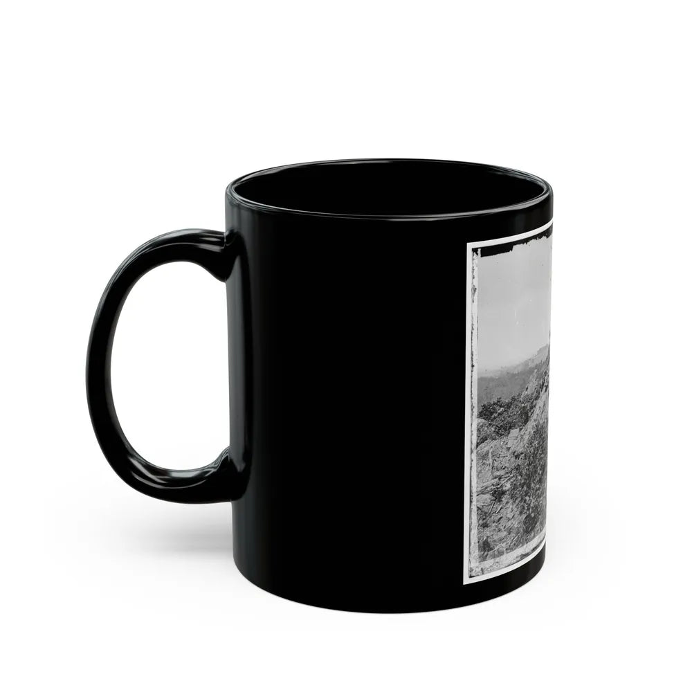 Gettysburg, Pa. Breastworks On Left Wing Of The Federal Line (U.S. Civil War) Black Coffee Mug-Go Mug Yourself