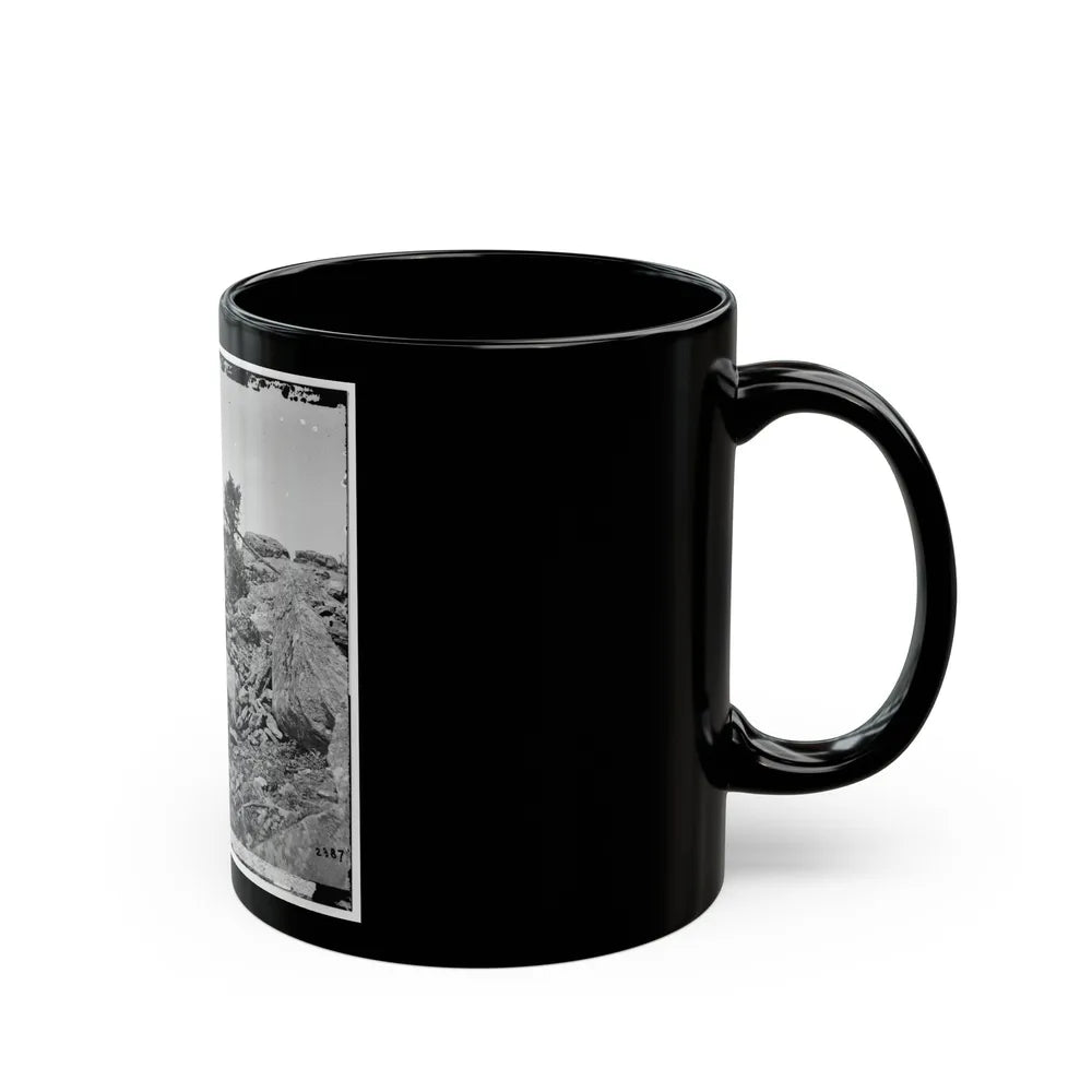 Gettysburg, Pa. Breastworks On Left Wing Of The Federal Line (U.S. Civil War) Black Coffee Mug-Go Mug Yourself