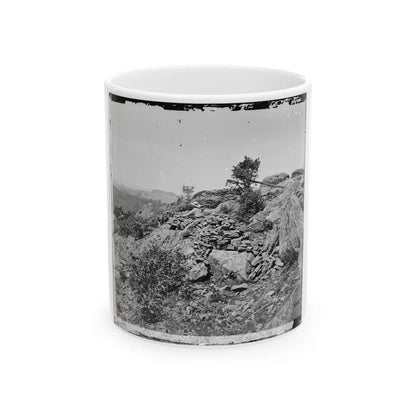 Gettysburg, Pa. Breastworks On Left Wing Of The Federal Line (U.S. Civil War) White Coffee Mug-11oz-Go Mug Yourself