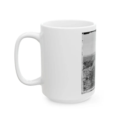 Gettysburg, Pa. Breastworks On Left Wing Of The Federal Line (U.S. Civil War) White Coffee Mug-Go Mug Yourself