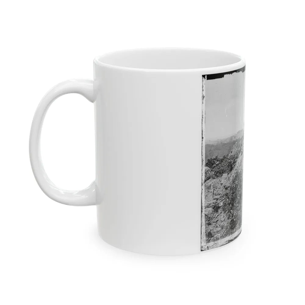 Gettysburg, Pa. Breastworks On Left Wing Of The Federal Line (U.S. Civil War) White Coffee Mug-Go Mug Yourself