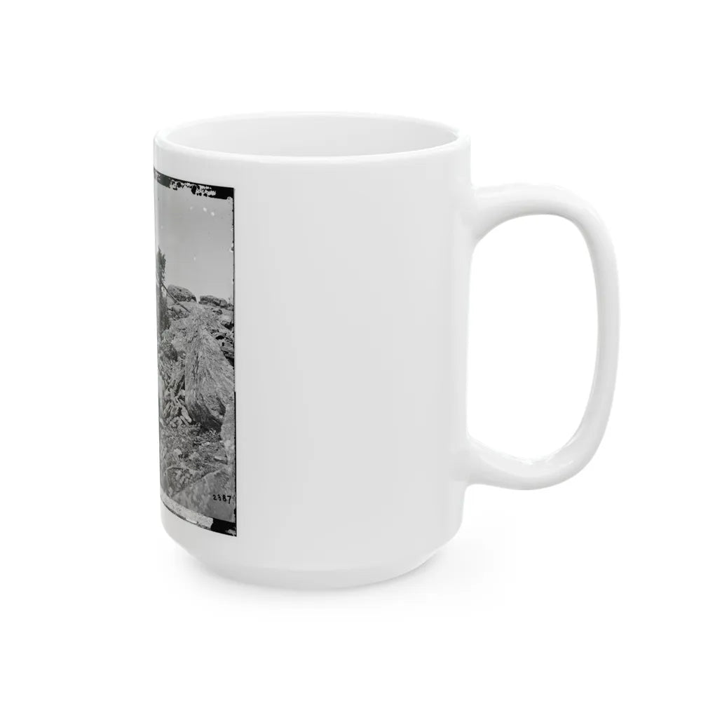 Gettysburg, Pa. Breastworks On Left Wing Of The Federal Line (U.S. Civil War) White Coffee Mug-Go Mug Yourself