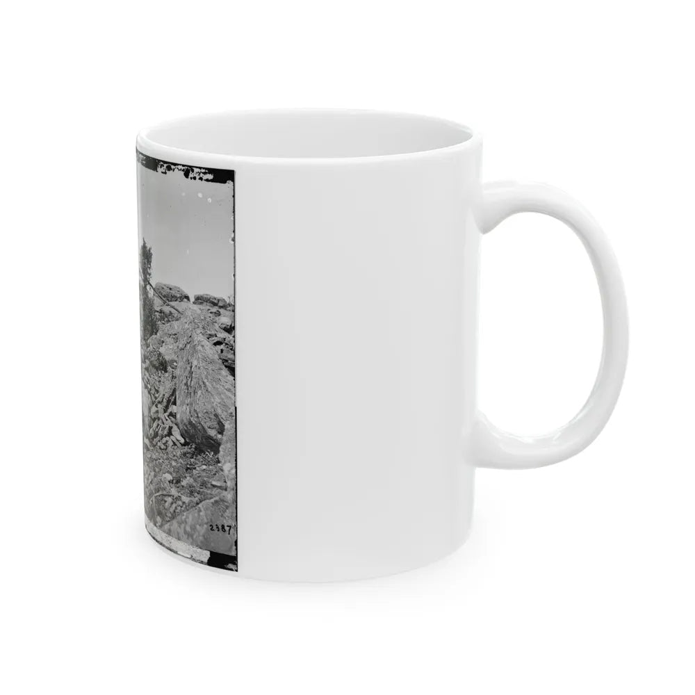 Gettysburg, Pa. Breastworks On Left Wing Of The Federal Line (U.S. Civil War) White Coffee Mug-Go Mug Yourself