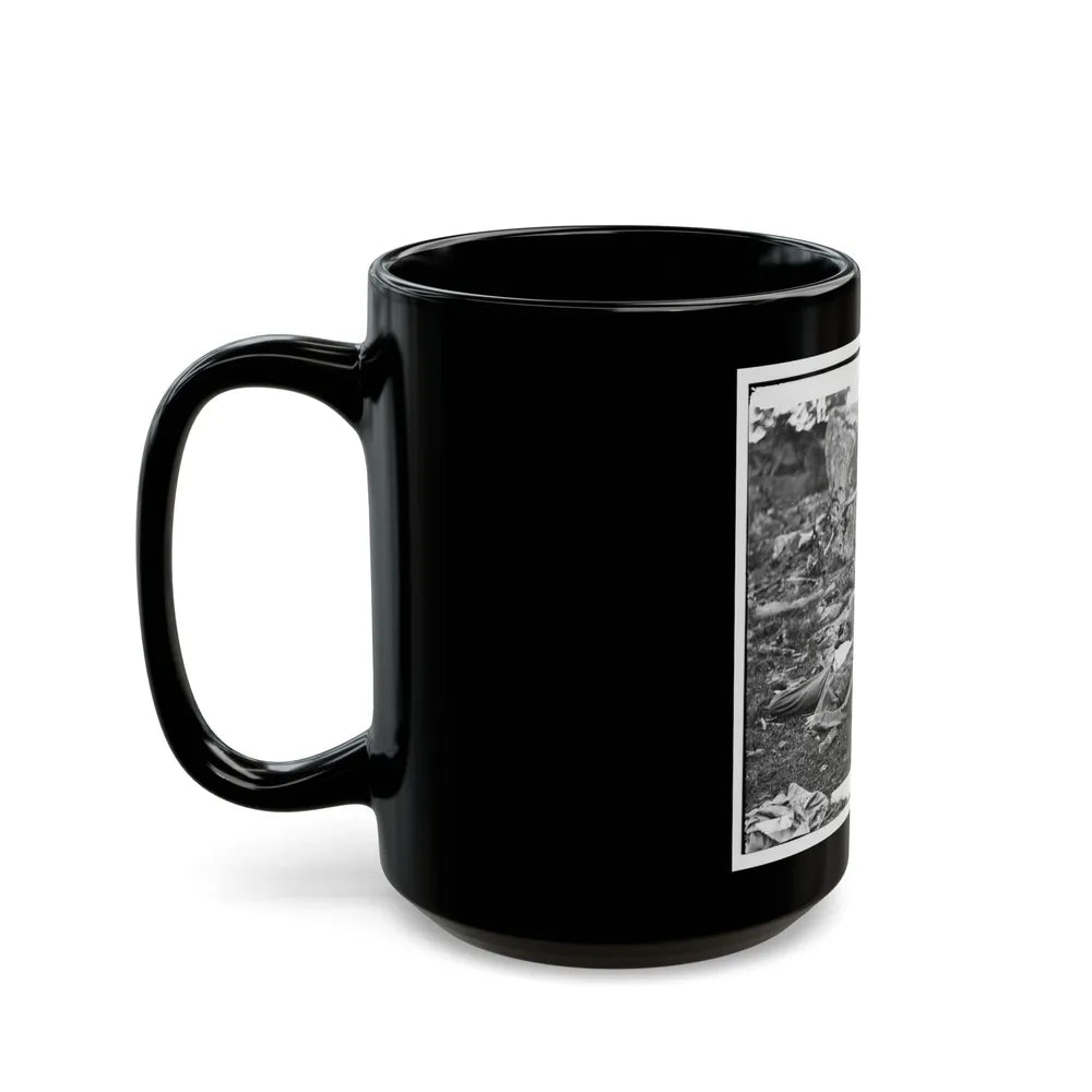 Gettysburg, Pa. Dead Confederate Soldiers In The Devil's Den (U.S. Civil War) Black Coffee Mug-Go Mug Yourself