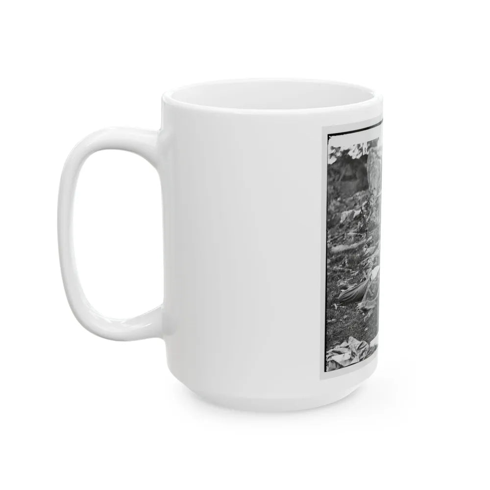 Gettysburg, Pa. Dead Confederate Soldiers In The Devil's Den (U.S. Civil War) White Coffee Mug-Go Mug Yourself