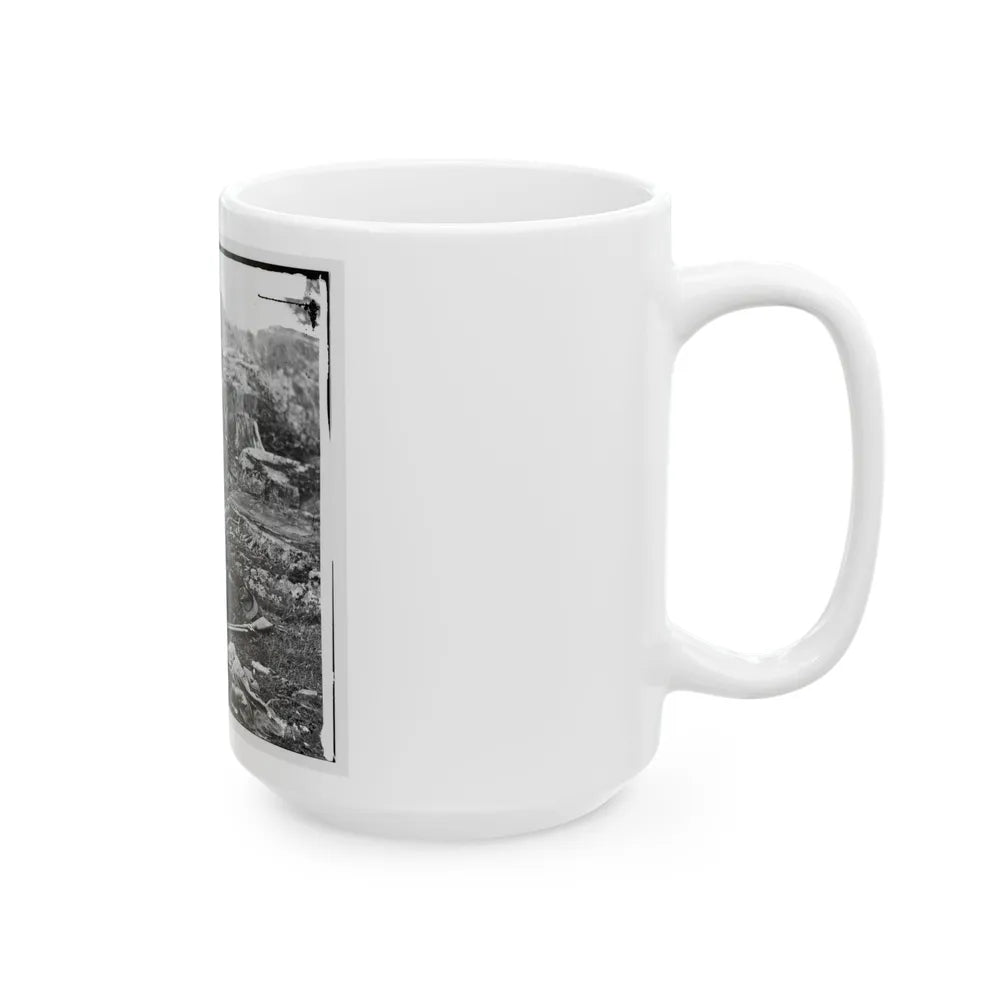 Gettysburg, Pa. Dead Confederate Soldiers In The Devil's Den (U.S. Civil War) White Coffee Mug-Go Mug Yourself