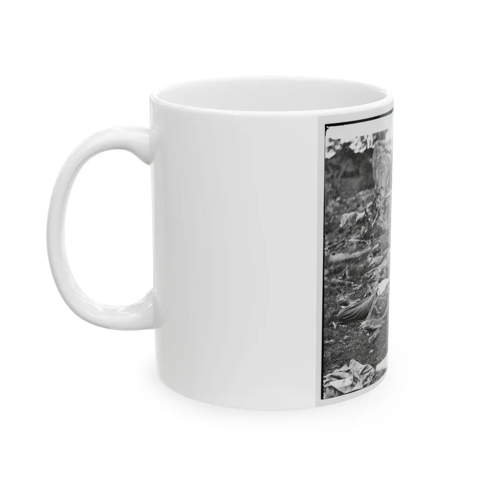 Gettysburg, Pa. Dead Confederate Soldiers In The Devil's Den (U.S. Civil War) White Coffee Mug-Go Mug Yourself