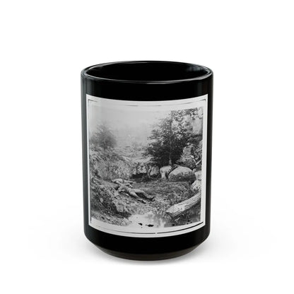 Gettysburg, Pa. Dead Confederate Soldiers In The Slaughter Pen At The Foot Of Little Round Top (U.S. Civil War) Black Coffee Mug-15oz-Go Mug Yourself