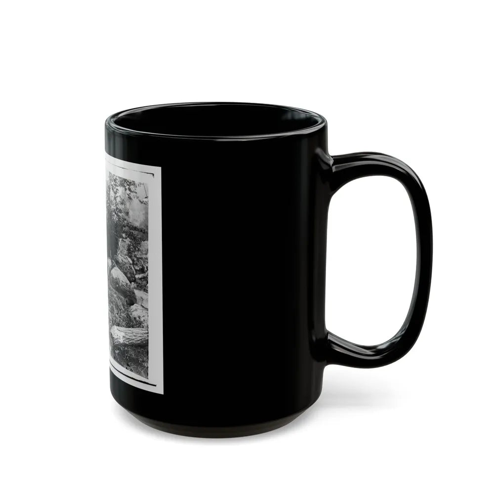 Gettysburg, Pa. Dead Confederate Soldiers In The Slaughter Pen At The Foot Of Little Round Top (U.S. Civil War) Black Coffee Mug-Go Mug Yourself