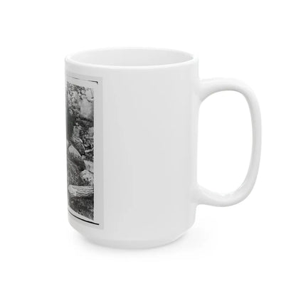 Gettysburg, Pa. Dead Confederate Soldiers In The Slaughter Pen At The Foot Of Little Round Top (U.S. Civil War) White Coffee Mug-Go Mug Yourself