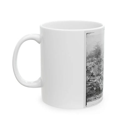 Gettysburg, Pa. Dead Confederate Soldiers In The Slaughter Pen At The Foot Of Little Round Top (U.S. Civil War) White Coffee Mug-Go Mug Yourself