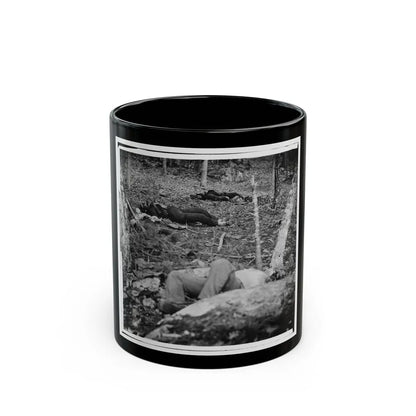 Gettysburg, Pa. Four Dead Soldiers In The Woods Near Little Round Top (U.S. Civil War) Black Coffee Mug-11oz-Go Mug Yourself