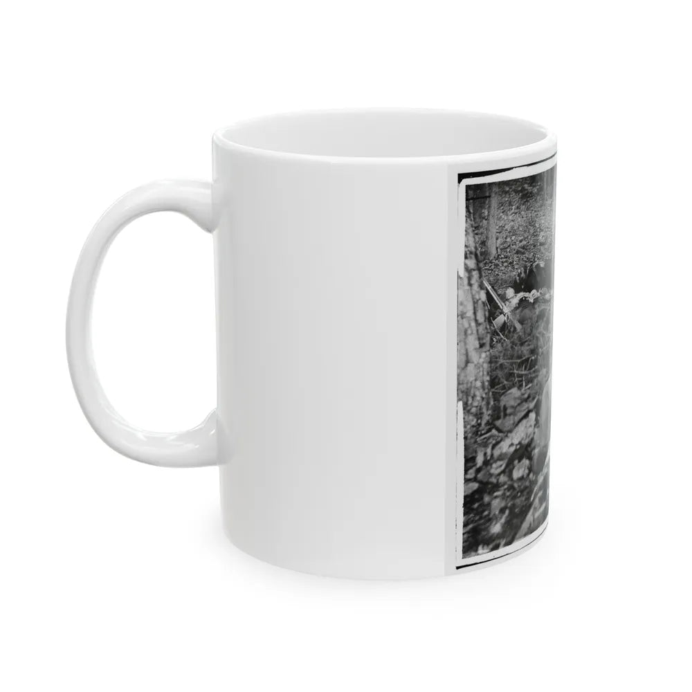 Gettysburg, Pa. Four Dead Soldiers In The Woods Near Little Round Top (U.S. Civil War) White Coffee Mug-Go Mug Yourself