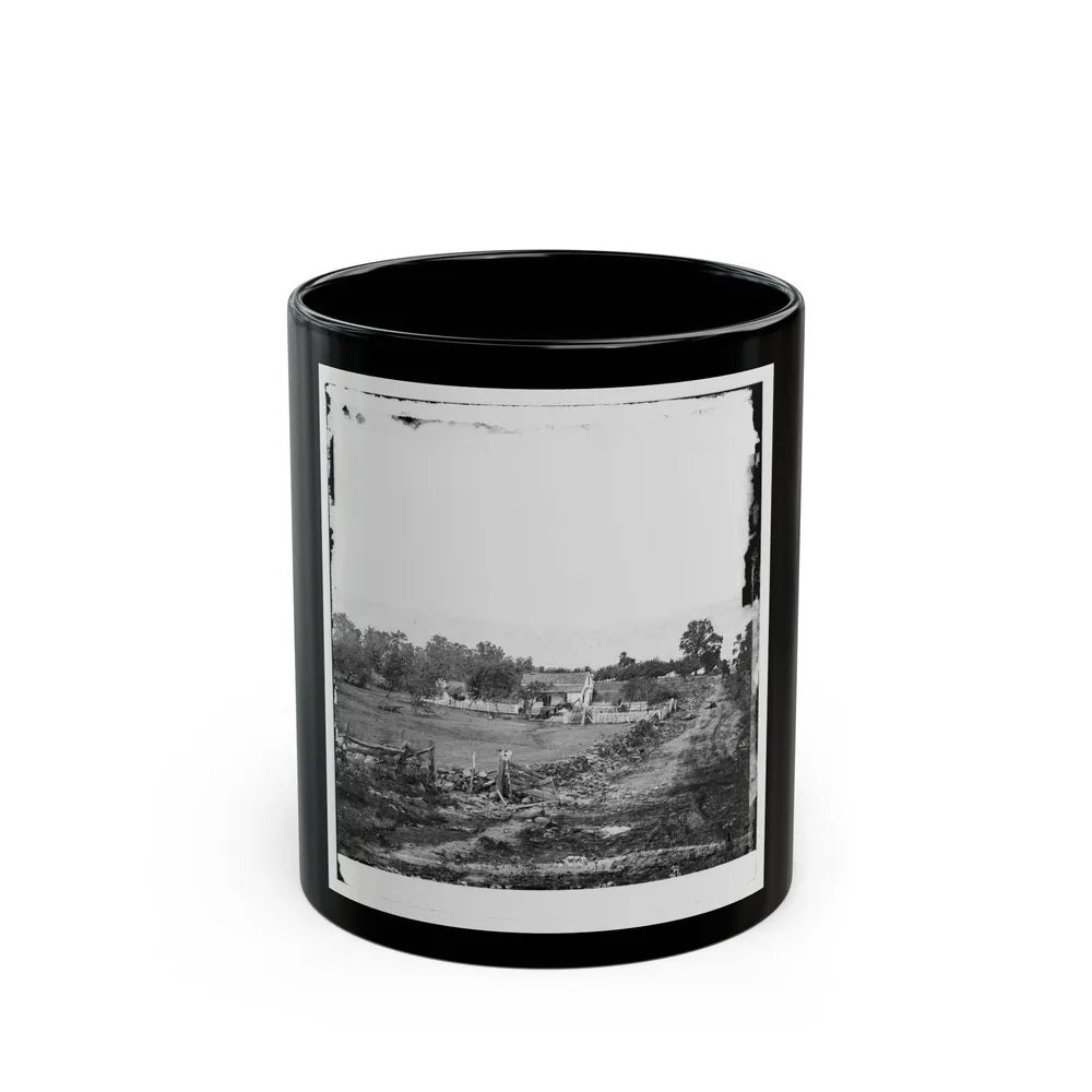 Gettysburg, Pa. Headquarters Of Gen. George G. Meade On Cemetery Ridge (U.S. Civil War) Black Coffee Mug-11oz-Go Mug Yourself