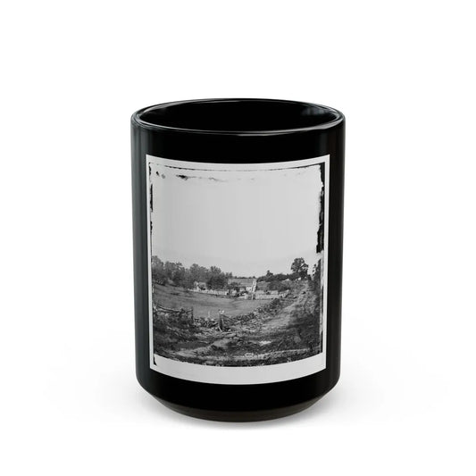 Gettysburg, Pa. Headquarters Of Gen. George G. Meade On Cemetery Ridge (U.S. Civil War) Black Coffee Mug-15oz-Go Mug Yourself