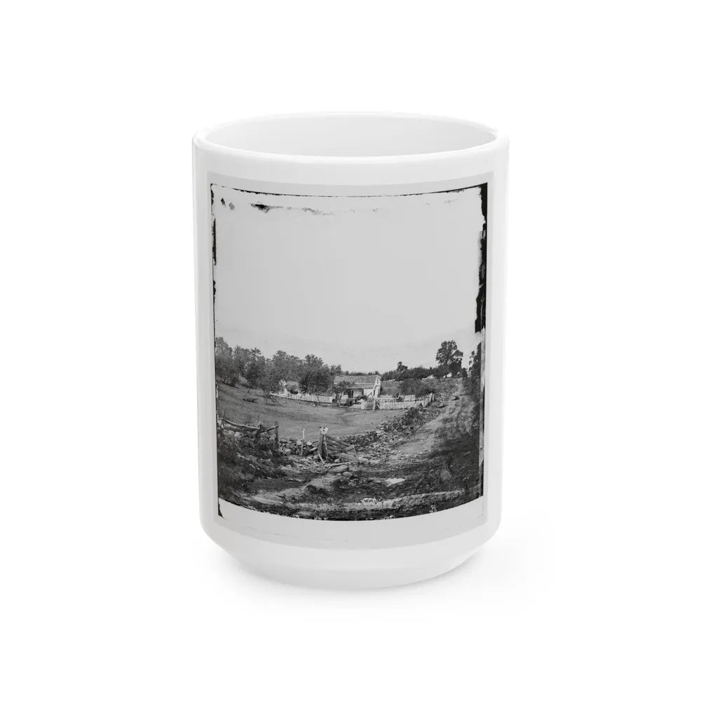 Gettysburg, Pa. Headquarters Of Gen. George G. Meade On Cemetery Ridge (U.S. Civil War) White Coffee Mug-15oz-Go Mug Yourself