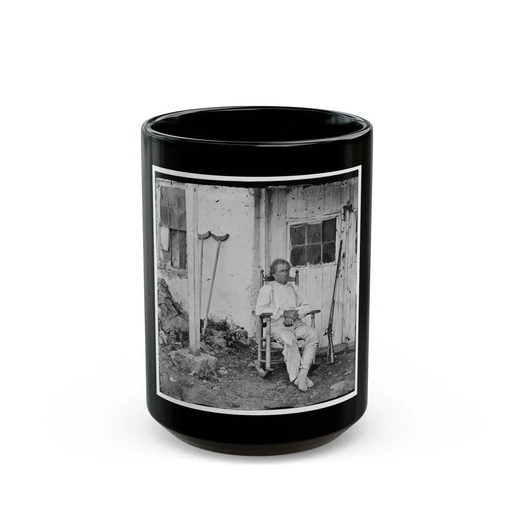 Gettysburg, Pa. John L. Burns, The Old Hero Of Gettysburg, With Gun And Crutches (U.S. Civil War) Black Coffee Mug-15oz-Go Mug Yourself