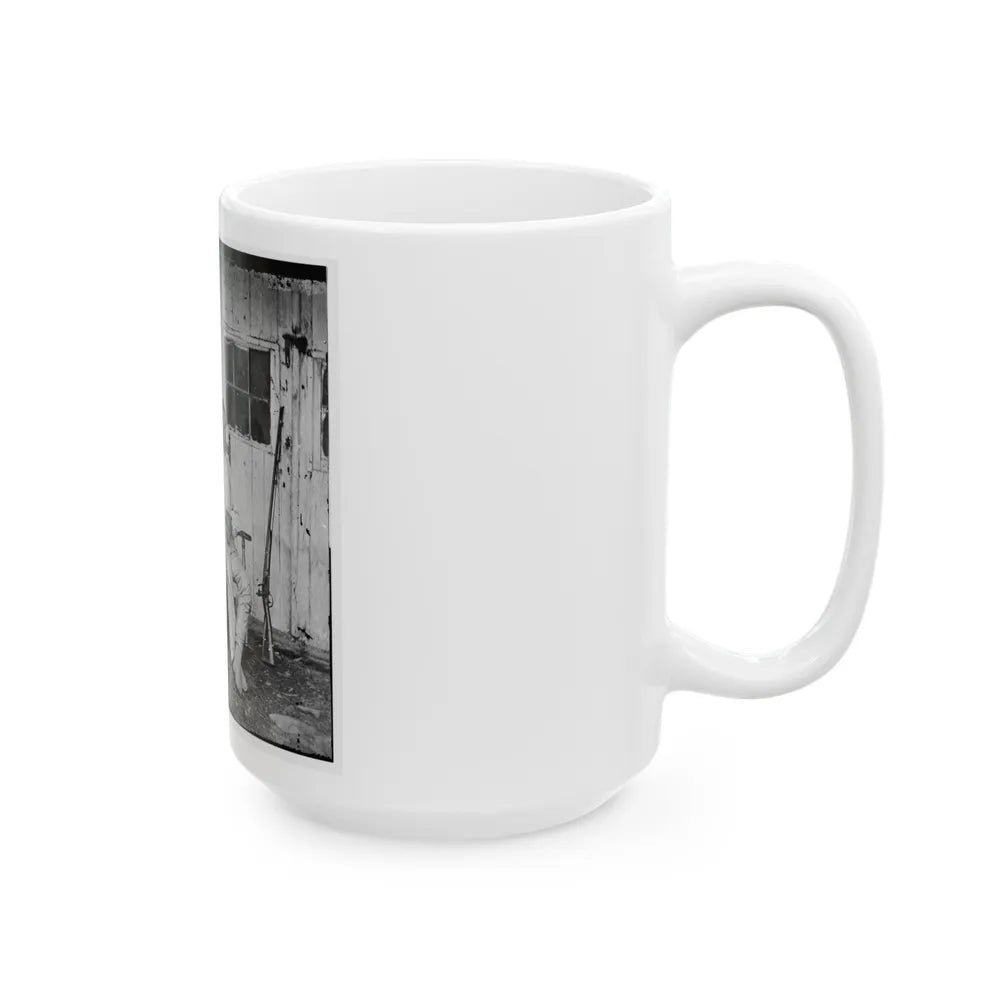 Gettysburg, Pa. John L. Burns, The Old Hero Of Gettysburg, With Gun And Crutches (U.S. Civil War) White Coffee Mug-Go Mug Yourself