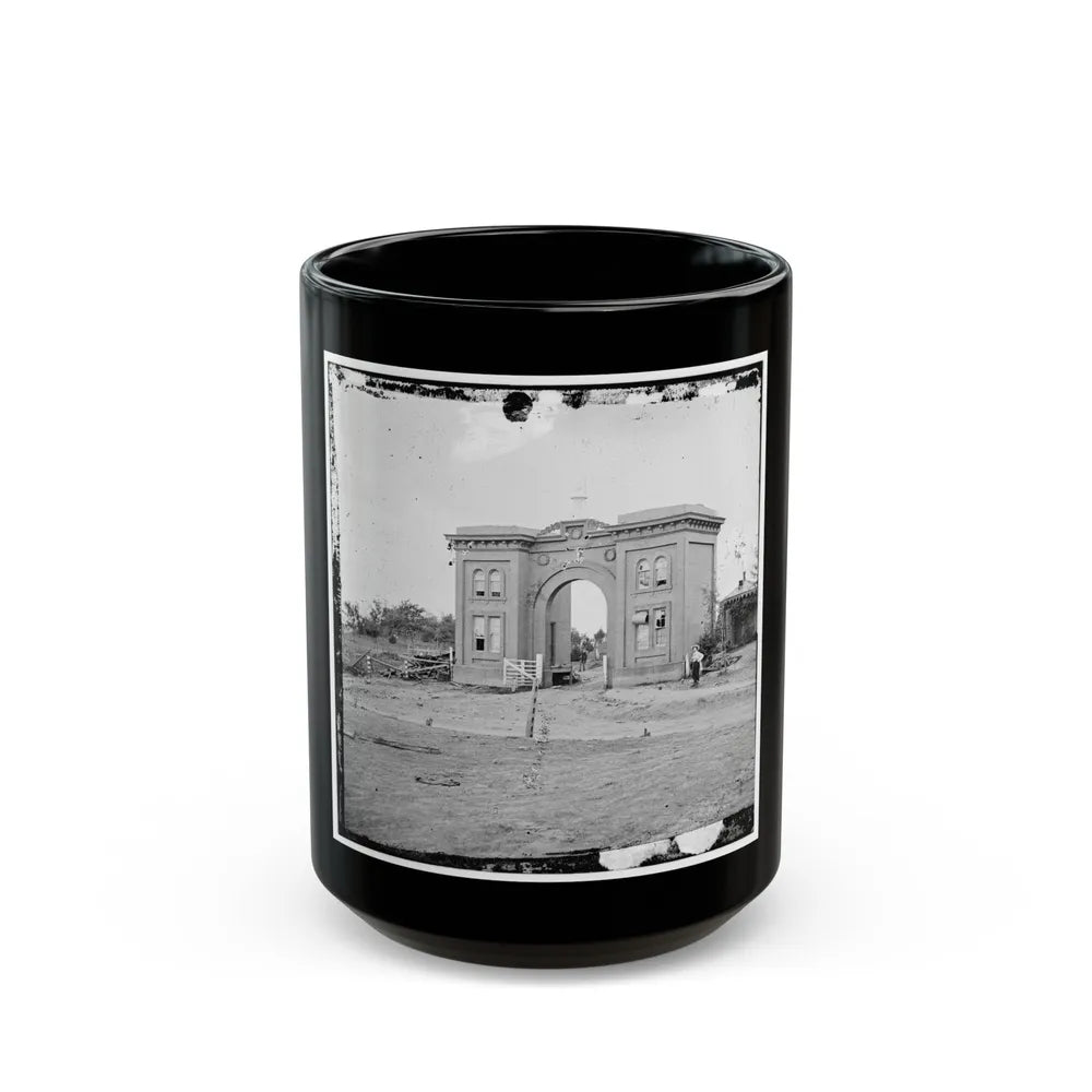 Gettysburg, Pa. The Cemetery Gatehouse (U.S. Civil War) Black Coffee Mug-15oz-Go Mug Yourself