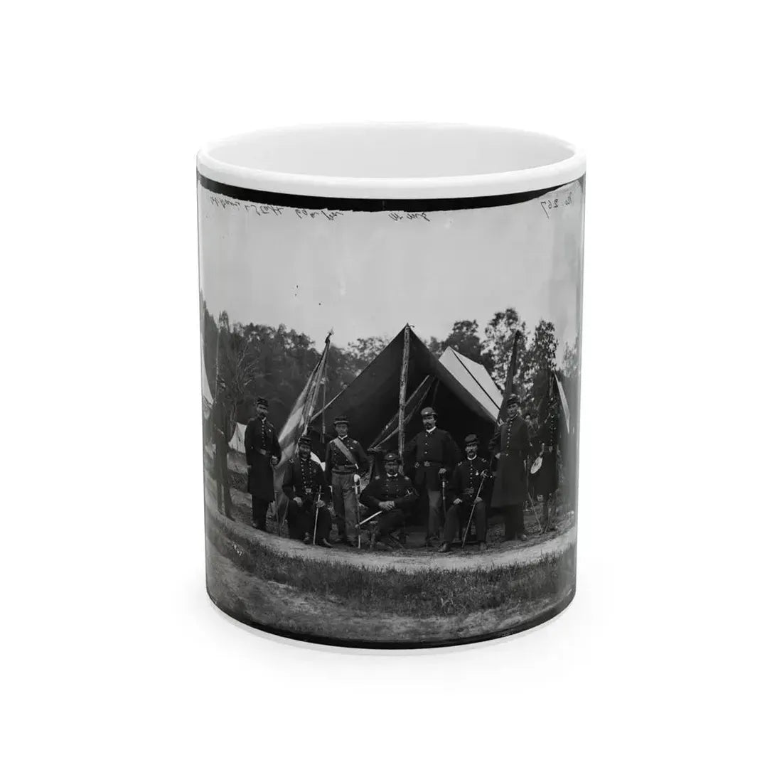 Gettysburg, Pennsylvania. Field And Staff Officers, 69th Pennsylvania (U.S. Civil War) White Coffee Mug 11oz - Go Mug Yourself