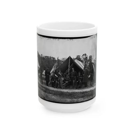 Gettysburg, Pennsylvania. Field And Staff Officers, 69th Pennsylvania (U.S. Civil War) White Coffee Mug 15oz - Go Mug Yourself