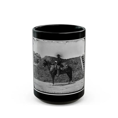 Gettysburg, Pennsylvania. Lt. Col. Samuel K. Schwenk, 50th Pennsylvania Infantry (Seated On Horse) (U.S. Civil War) Black Coffee Mug 15oz - Go Mug Yourself