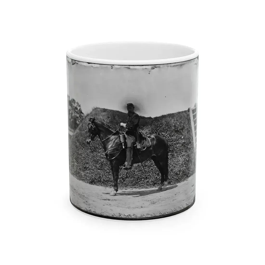 Gettysburg, Pennsylvania. Lt. Col. Samuel K. Schwenk, 50th Pennsylvania Infantry (Seated On Horse) (U.S. Civil War) White Coffee Mug 11oz - Go Mug Yourself