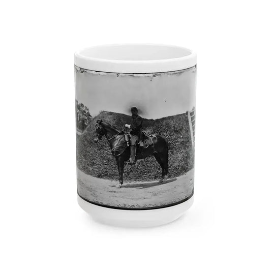 Gettysburg, Pennsylvania. Lt. Col. Samuel K. Schwenk, 50th Pennsylvania Infantry (Seated On Horse) (U.S. Civil War) White Coffee Mug 15oz - Go Mug Yourself