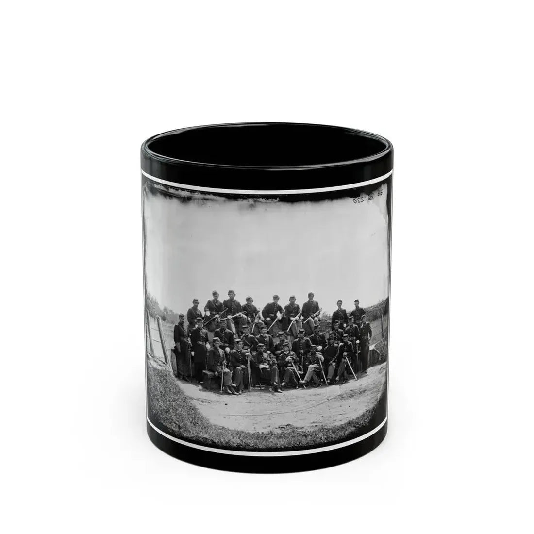 Gettysburg, Pennsylvania. Officers Of 50th Regiment Pennsylvania Infantry (U.S. Civil War) Black Coffee Mug 11oz - Go Mug Yourself