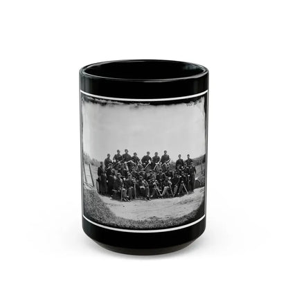 Gettysburg, Pennsylvania. Officers Of 50th Regiment Pennsylvania Infantry (U.S. Civil War) Black Coffee Mug 15oz - Go Mug Yourself