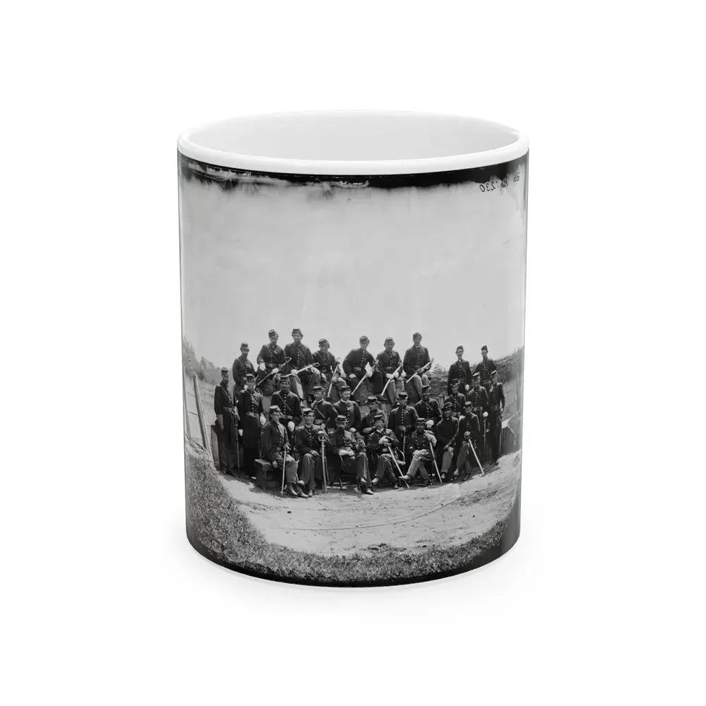 Gettysburg, Pennsylvania. Officers Of 50th Regiment Pennsylvania Infantry (U.S. Civil War) White Coffee Mug 11oz - Go Mug Yourself