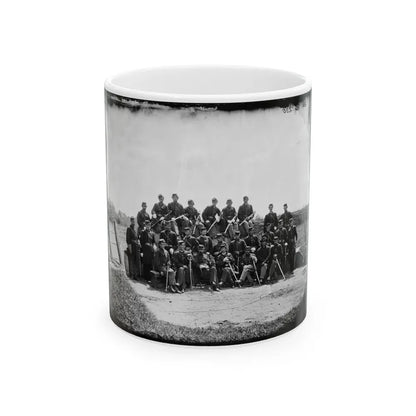 Gettysburg, Pennsylvania. Officers Of 50th Regiment Pennsylvania Infantry (U.S. Civil War) White Coffee Mug 11oz - Go Mug Yourself