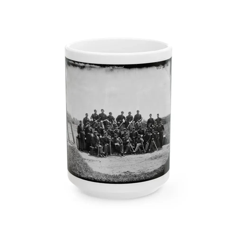 Gettysburg, Pennsylvania. Officers Of 50th Regiment Pennsylvania Infantry (U.S. Civil War) White Coffee Mug 15oz - Go Mug Yourself