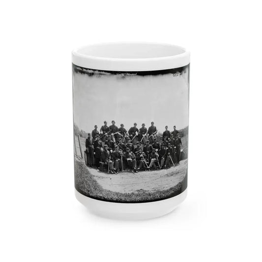 Gettysburg, Pennsylvania. Officers Of 50th Regiment Pennsylvania Infantry (U.S. Civil War) White Coffee Mug 15oz - Go Mug Yourself