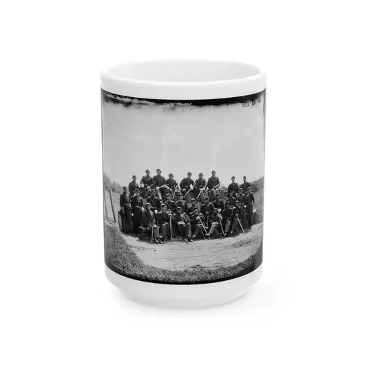 Gettysburg, Pennsylvania. Officers Of 50th Regiment Pennsylvania Infantry (U.S. Civil War) White Coffee Mug 15oz - Go Mug Yourself
